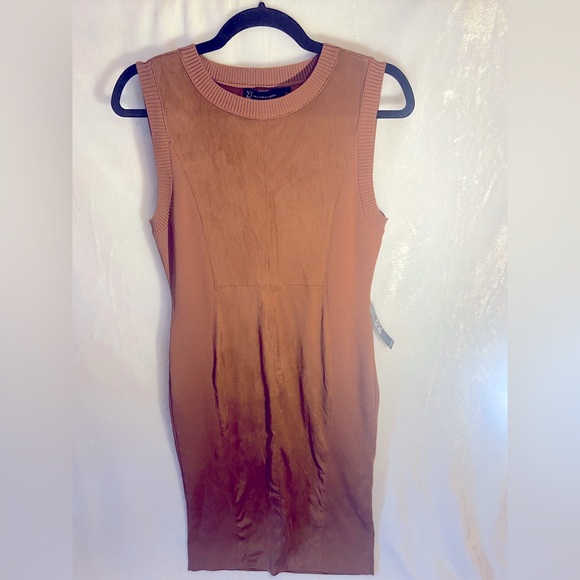 NEW YORK & COMPANY Suede Front Midi Dress - Picture 3 of 6